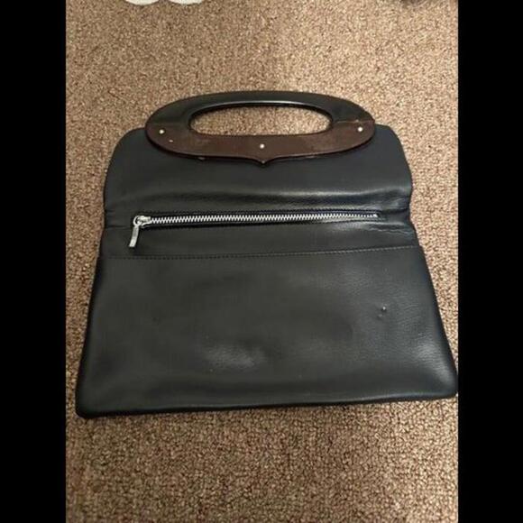 Handbags - Black Leather Foldover Vintage Clutch – Classic Beauty, Modern Versatility